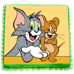 Cartoon Cat and Mouse Picture Cake