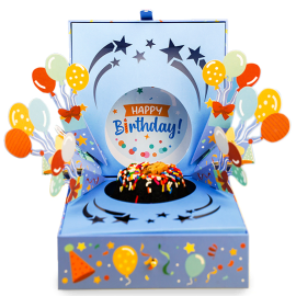 Birthday Pop and Petals Basket