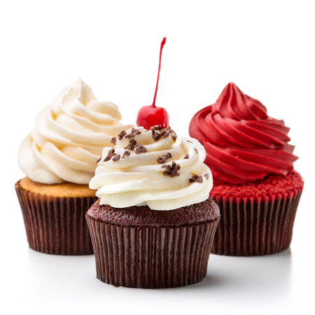 Three Assorted Cupcakes